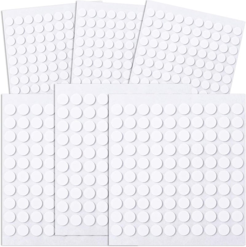 SmallCat 600 PCS Foam Discs Squares Stickers, 6 Sheet 3D Double-Sided Foam Adhesive Squares, Precut Foam Tapes for DIY Arts Crafts for Halloween Christmas - 2 Sizes (0.31 in, 0.39 in) - Image 1